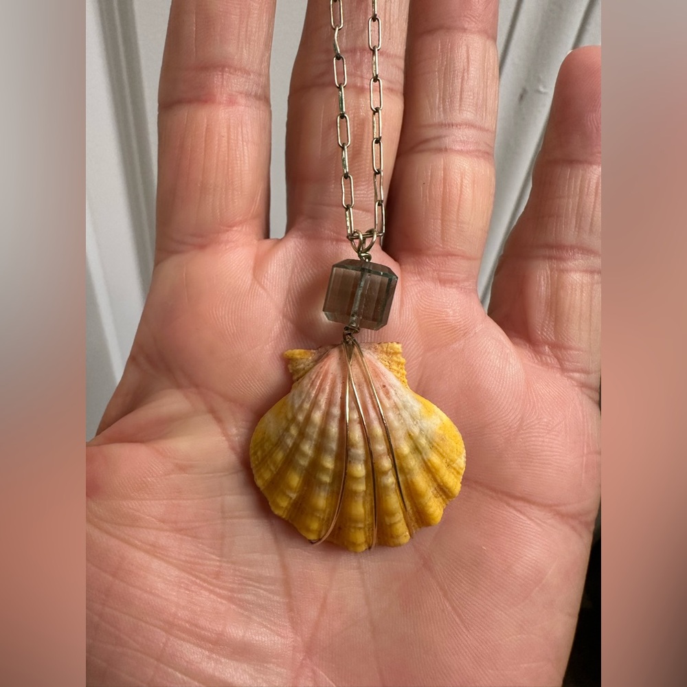 Sunrise shell Hawai’i gold aquamarine crystal
